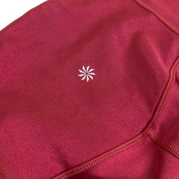 Athleta Elation Shine Tight Shiny Metallic Deep Red Activewear Leggings - Picture 10 of 15